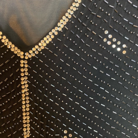 Vintage Mob wife Laura sequins and sheer V neck blouse - Picture 6 of 6